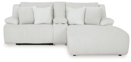 Top Tier - 3-Piece Reclining Sectional Sofa With Raf Chaise - Fabric - Alloy