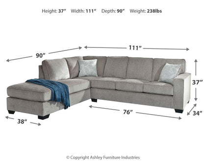 Altari 2-Piece Sectional with Chaise, Loveseat and Ottoman