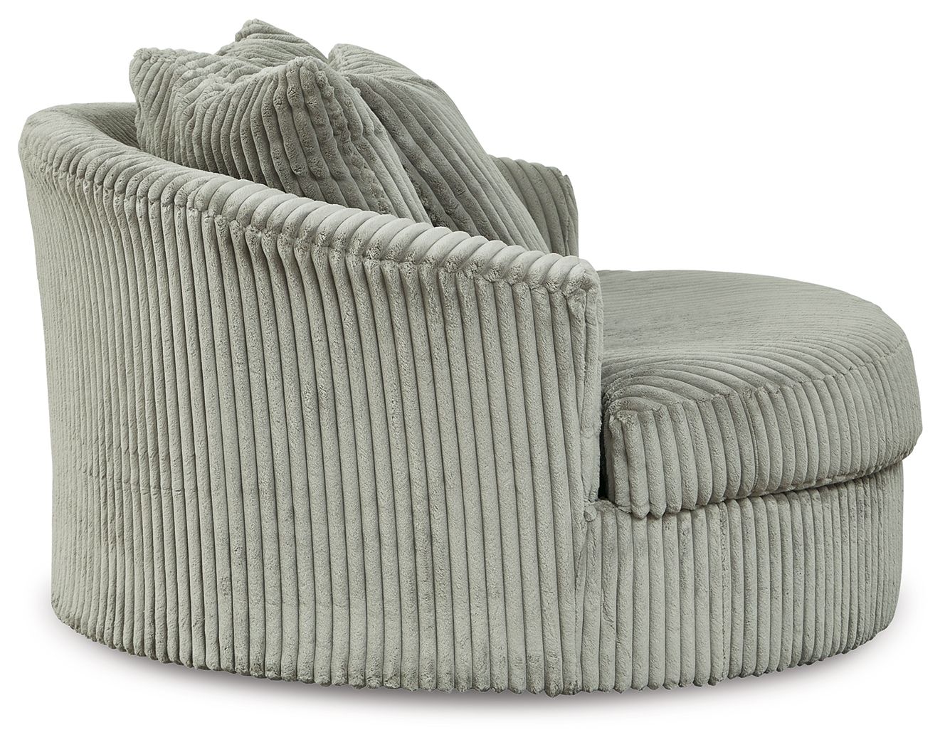 Lindyn - Oversized Swivel Accent Chair - Fabric - Fog