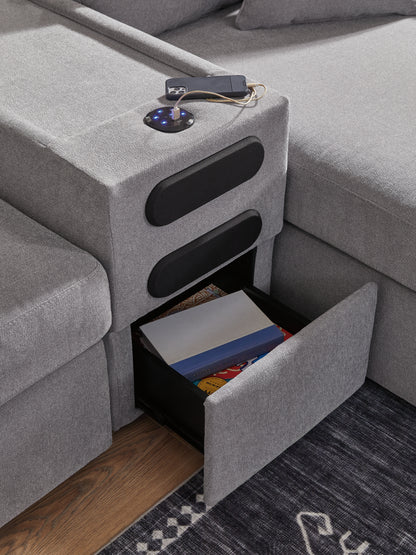 Modmax 6-Piece Sectional and Oversized Accent Ottoman