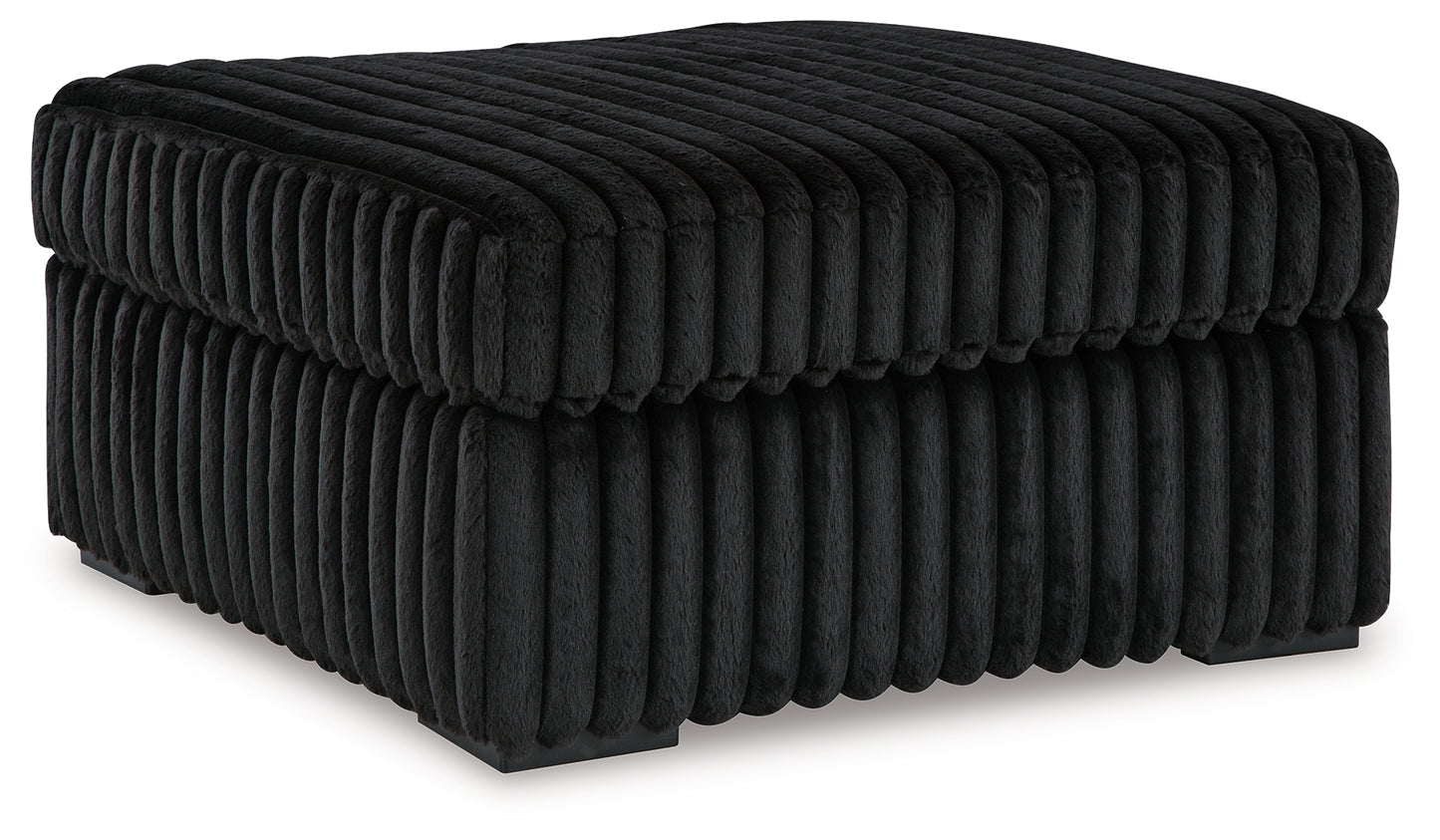 Midnight-Madness Oversized Chaise and Oversized Accent Ottoman