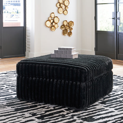 Midnight-Madness 3-Piece Sectional with Double Chaise and Ottoman