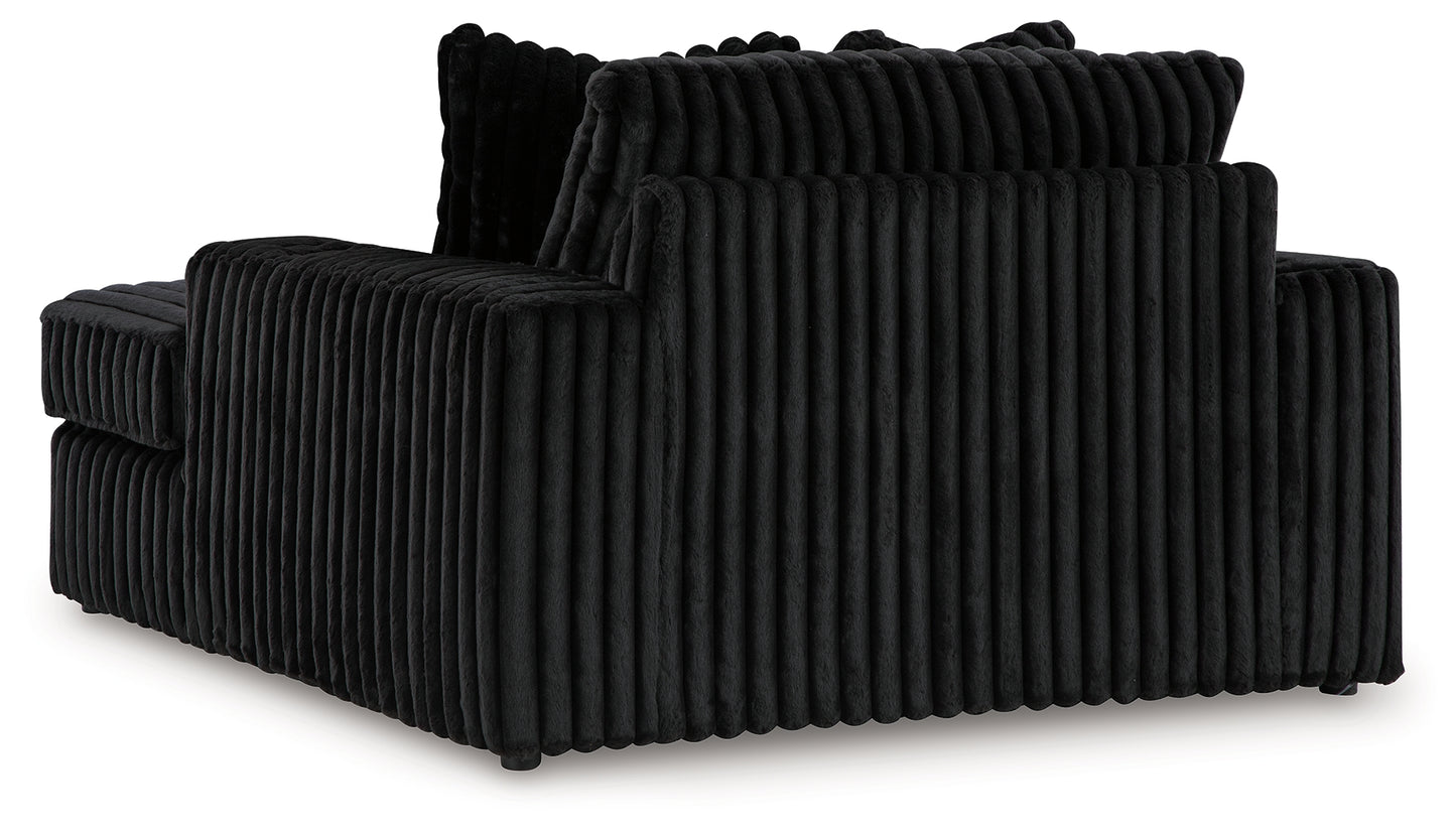 Midnight-Madness Oversized Chaise and Oversized Accent Ottoman