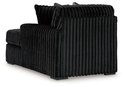 Midnight-Madness 3-Piece Sectional with Double Chaise and Ottoman
