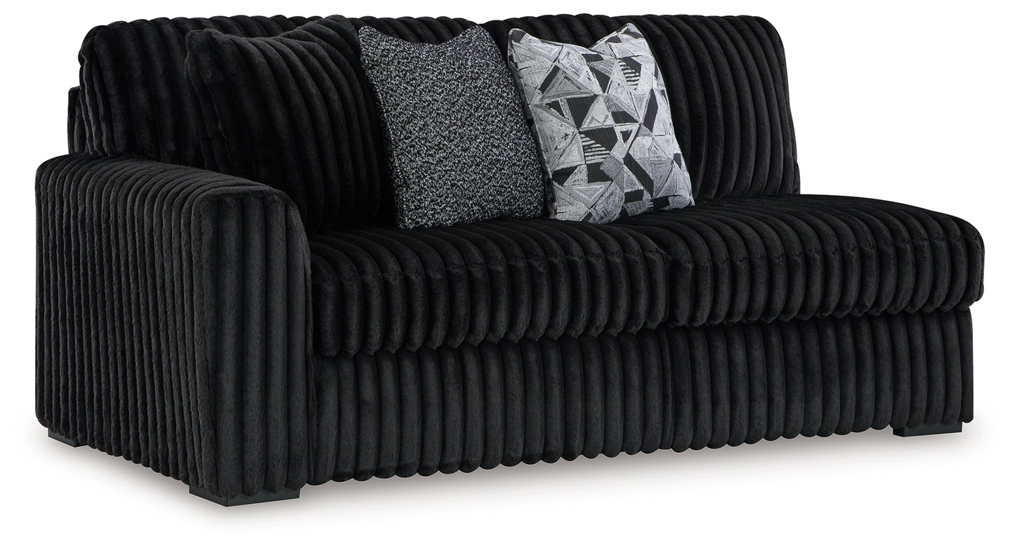 Midnight-Madness 3-Piece Sectional and Oversized Ottoman