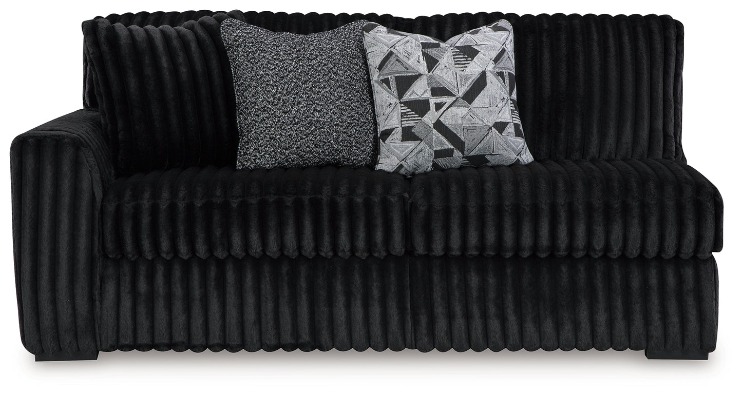 Midnight-Madness 3-Piece Sectional and Oversized Ottoman