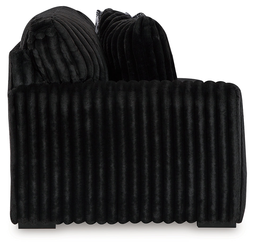 Midnight-Madness 3-Piece Sectional and Oversized Ottoman