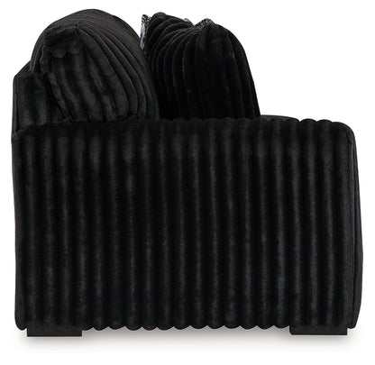 Midnight-Madness 3-Piece Sectional and Oversized Ottoman