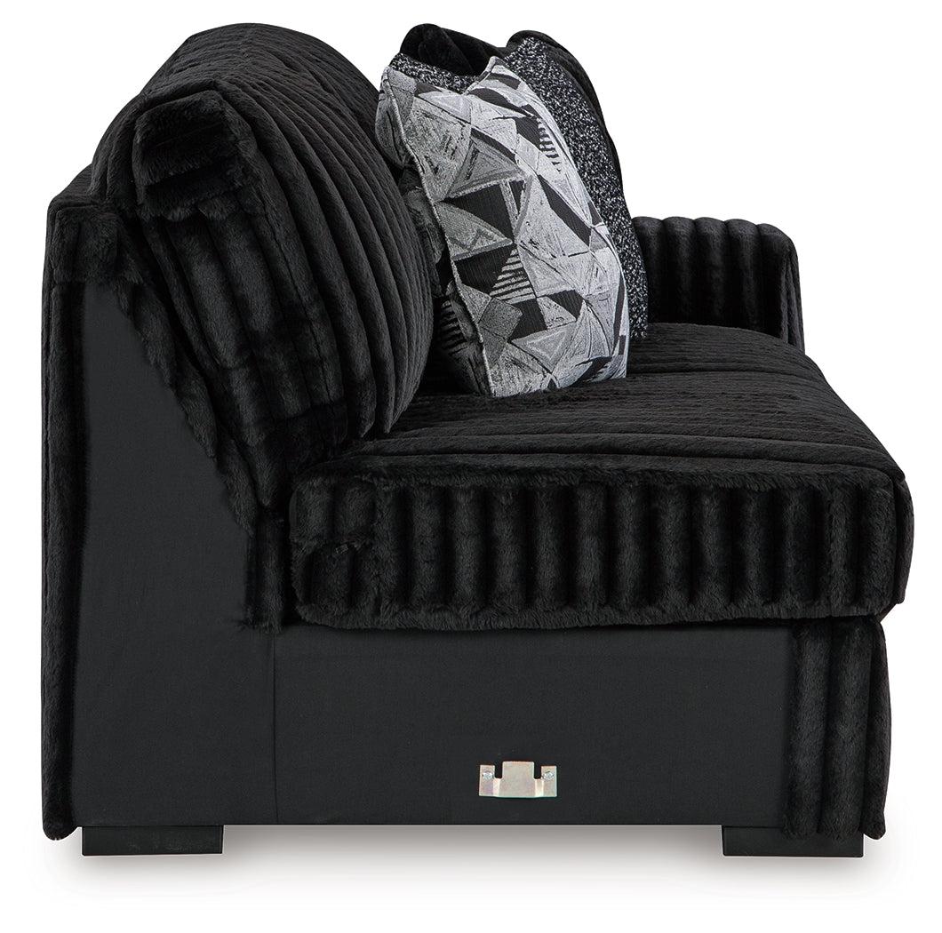 Midnight-Madness 3-Piece Sectional and Oversized Ottoman