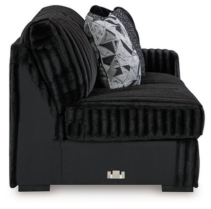Midnight-Madness 3-Piece Sectional and Oversized Ottoman