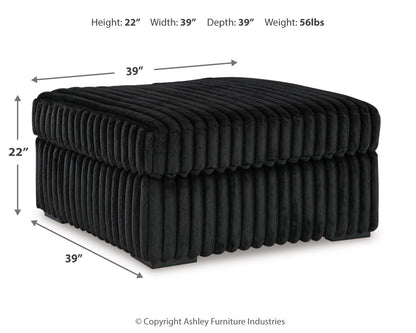 Midnight-Madness 3-Piece Sectional and Oversized Ottoman