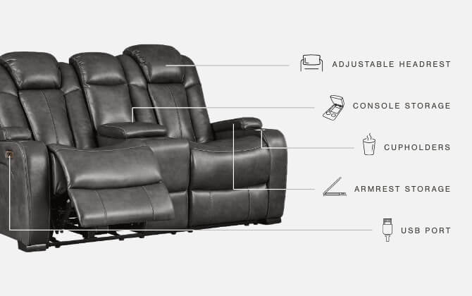 Turbulance Power Reclining Loveseat