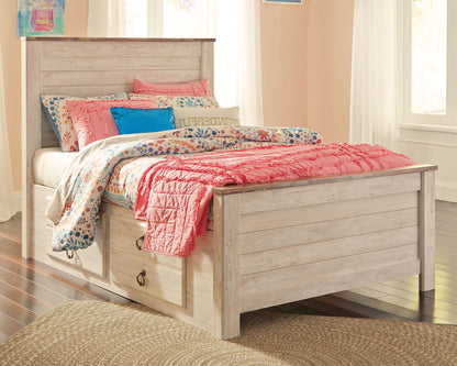 Willowton Full Panel Bed with Storage and Nightstand