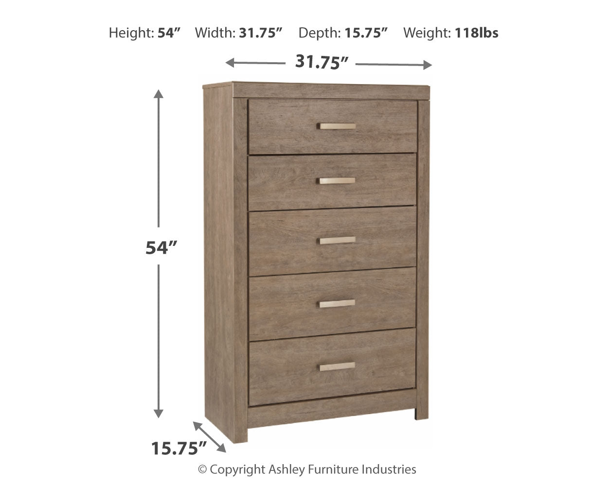 Culverbach King Panel Bed, Dresser, Mirror, Chest and Nightstand