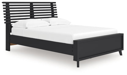 Danziar Full Slat Panel Platform Bed, Dresser and Mirror