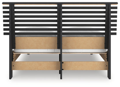 Danziar Full Slat Panel Platform Bed, Dresser and Mirror