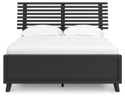 Danziar Full Slat Panel Platform Bed, Dresser and Mirror