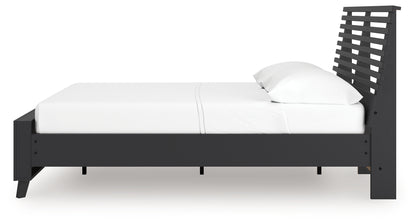 Danziar Full Slat Panel Platform Bed, Dresser and Mirror