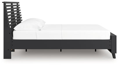 Danziar Full Slat Panel Platform Bed, Dresser and Mirror