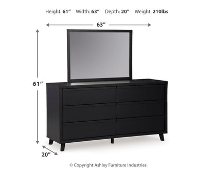 Danziar Full Panel Bed, Dresser and Mirror