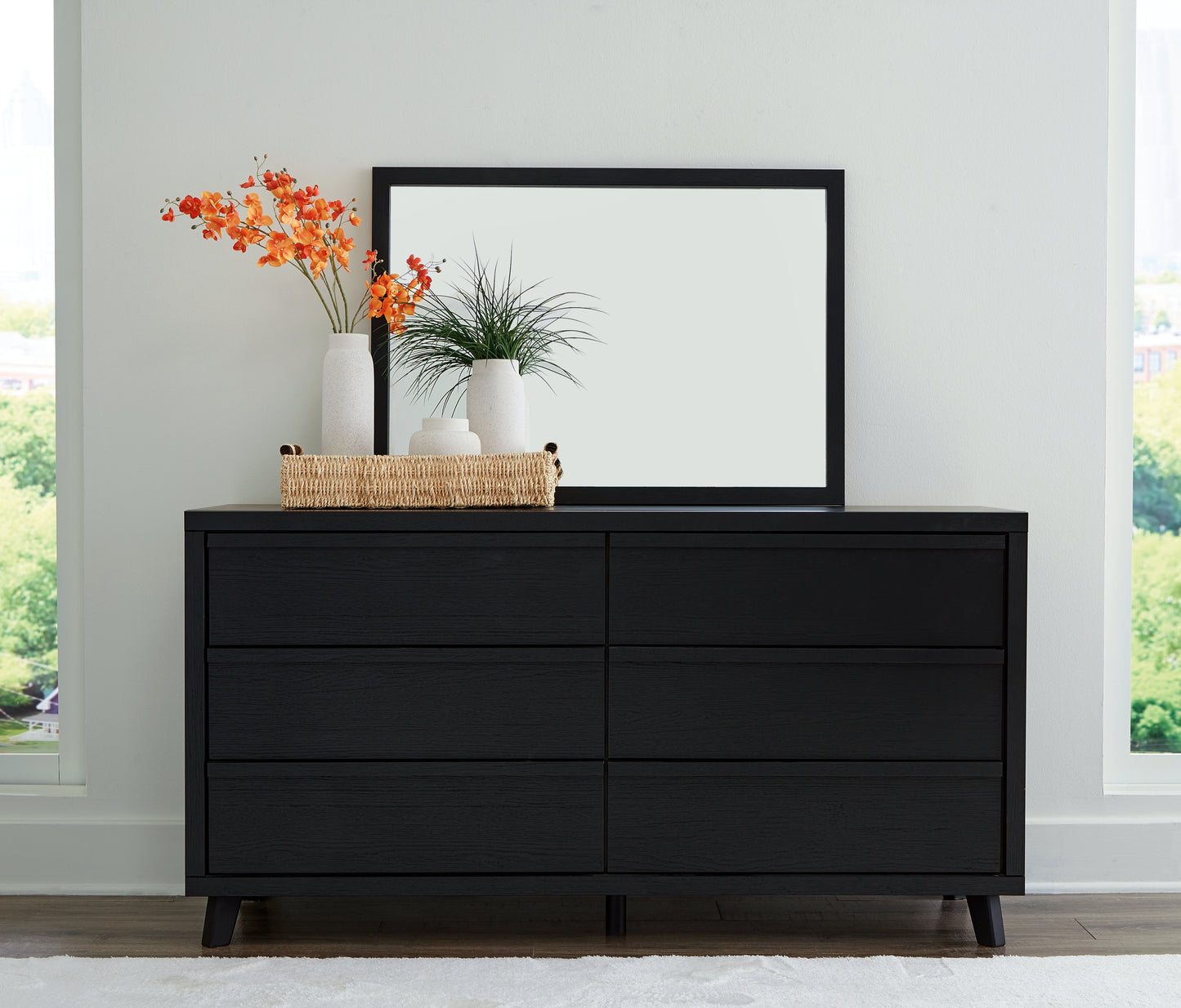 Danziar Queen Slat Panel Bed, Dresser and Mirror