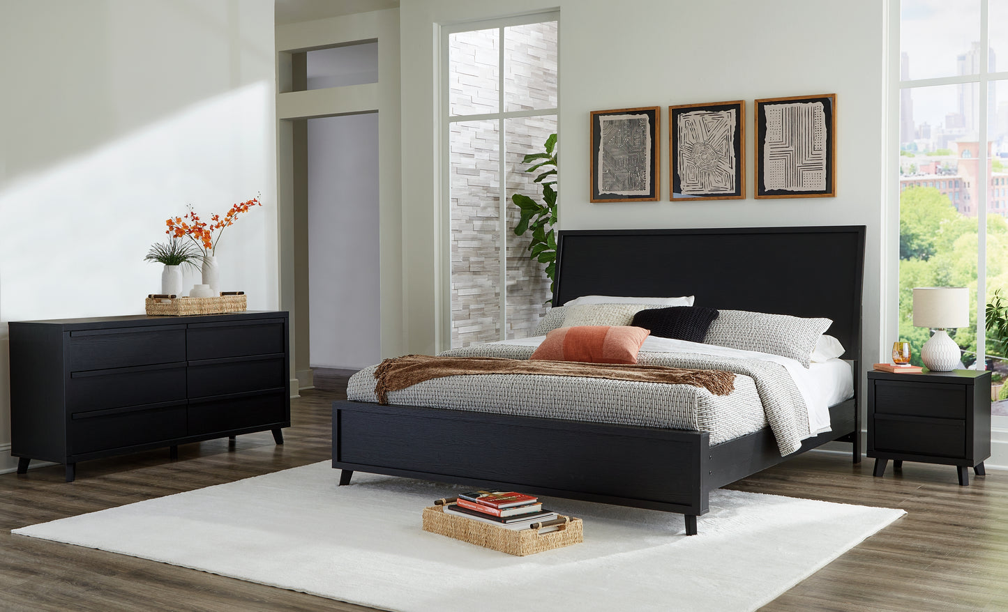 Danziar Queen Panel Bed, Dresser and Nightstand