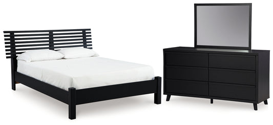 Danziar Queen Slat Panel Bed, Dresser and Mirror