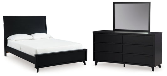 Danziar Queen Panel Platform Bed, Dresser and Mirror