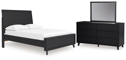 Danziar Full Panel Platform Bed, Dresser and Mirror