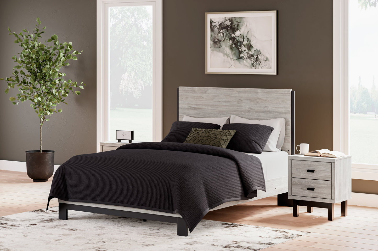 Vessalli Queen Panel Bed, Dresser, Mirror and Nightstand