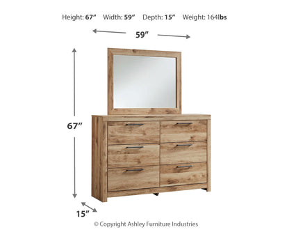 Hyanna King Panel Bed, Dresser, Mirror, and Nightstand