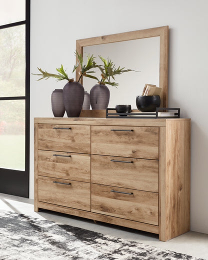 Hyanna King Panel Bed, Dresser, Mirror, and Nightstand