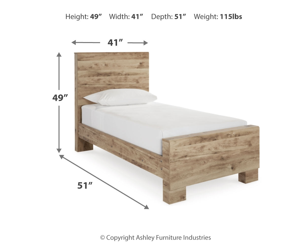 Hyanna Twin Panel Bed, Dresser and Mirror