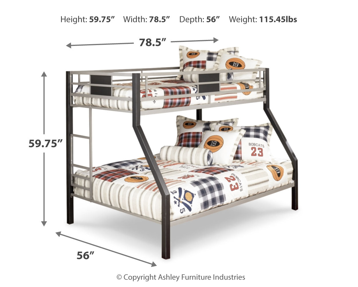 Dinsmore Twin over Full Bunk Bed with Mattresses