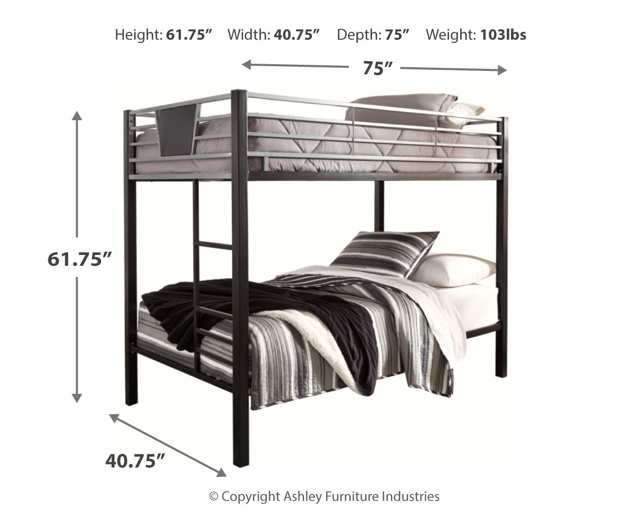 Dinsmore Twin over Twin Bunk Bed with Mattresses