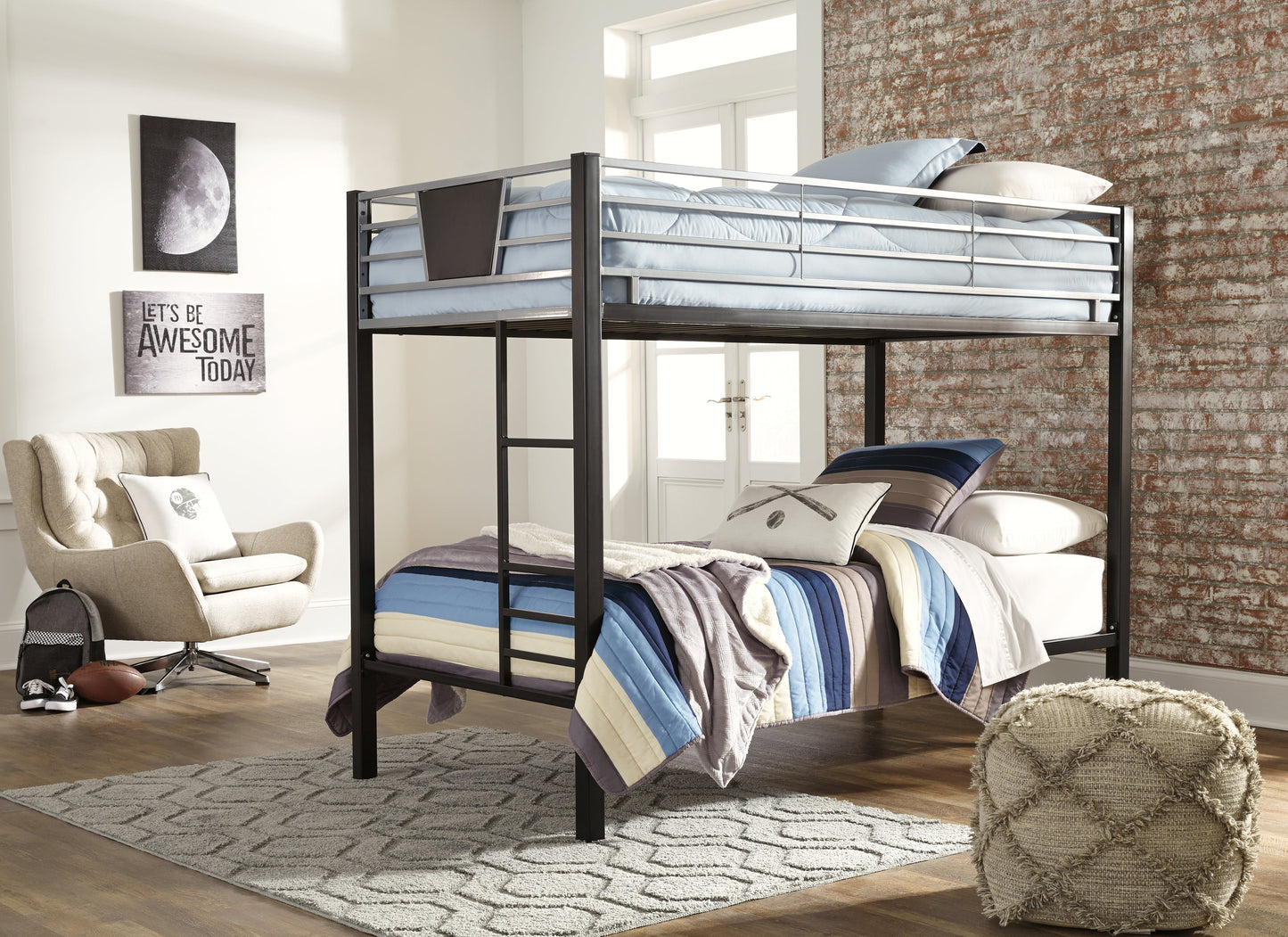 Dinsmore Twin over Twin Bunk Bed with 2 Mattresses