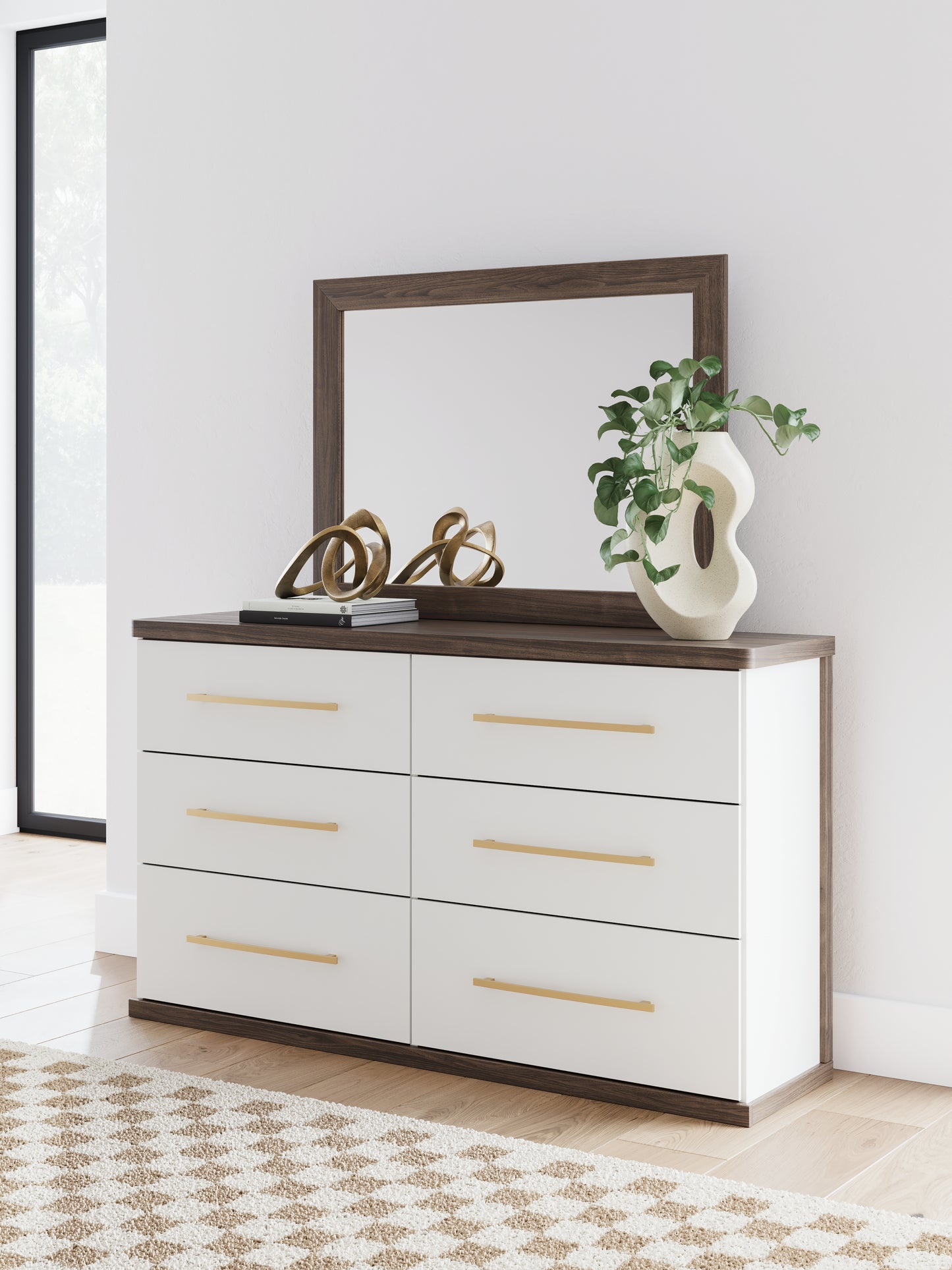 Kendanport Queen Upholstered Bed, Dresser, Mirror and Nightstand