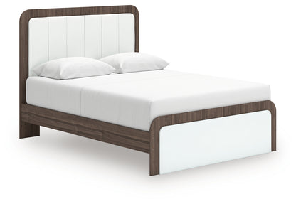 Kendanport Queen Upholstered Bed, Dresser, Mirror and Nightstand