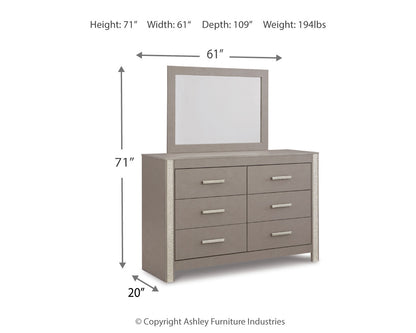 Surancha Queen Poster Bed, Dresser, Mirror and 2 Nightstands