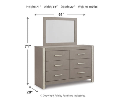 Surancha Full Panel Bed, Dresser and Mirror