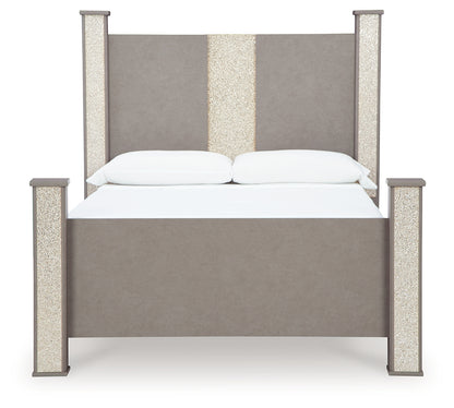 Surancha Queen Poster Bed, Dresser, Mirror and 2 Nightstands