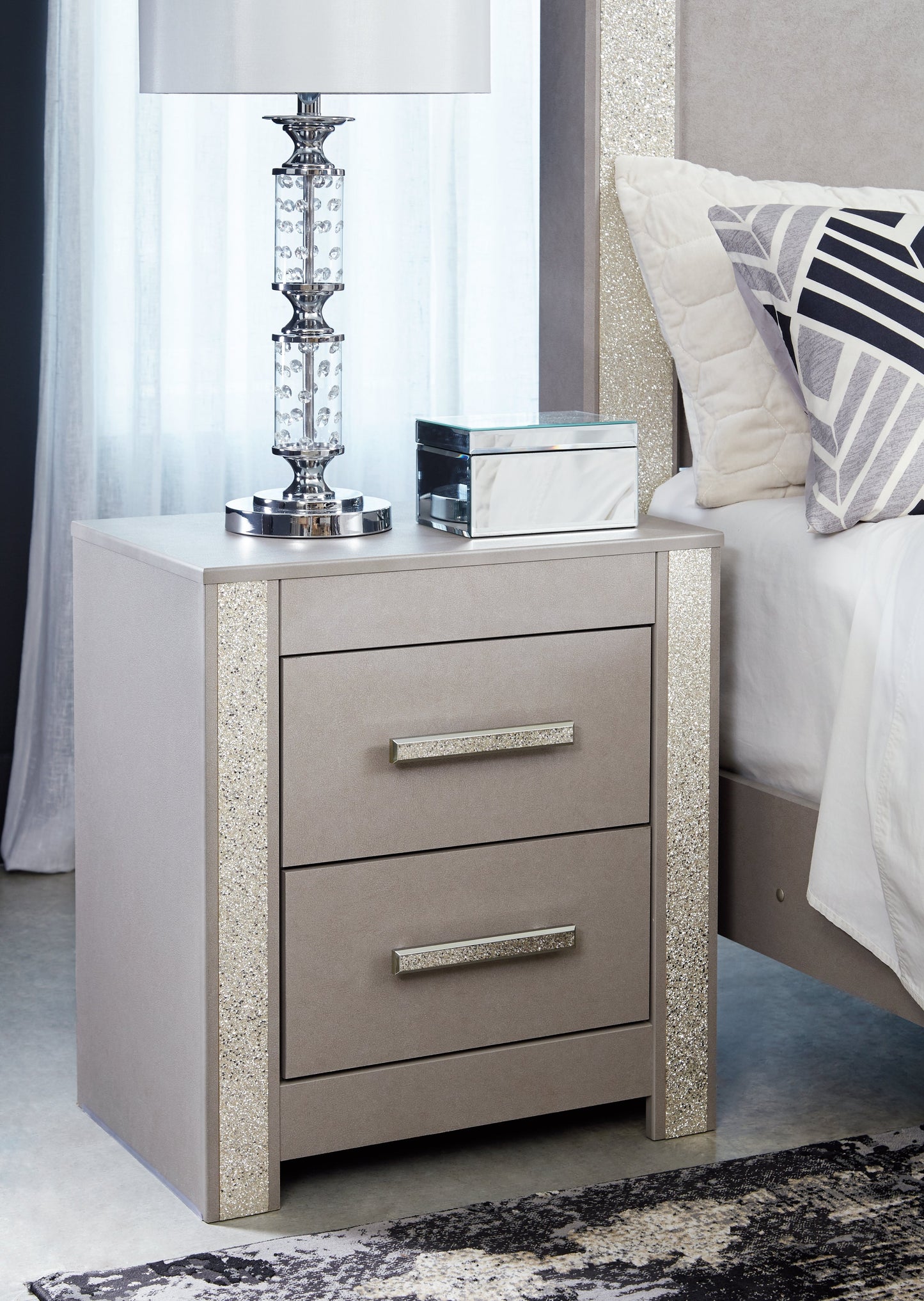 Surancha Queen Panel Bed, Dresser, Mirror and Nightstand