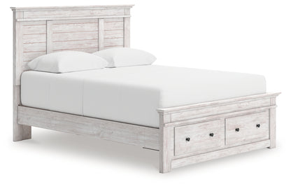 Makidern Queen Panel Storage Bed, Dresser and Mirror
