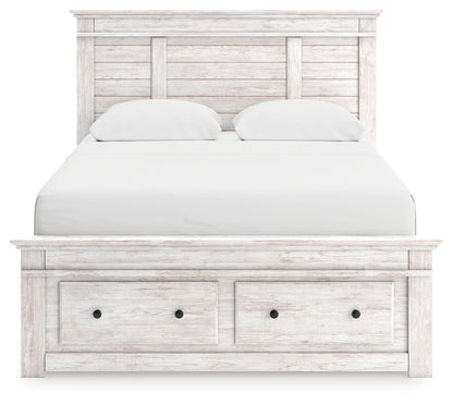 Makidern Queen Panel Storage Bed, Dresser and Mirror