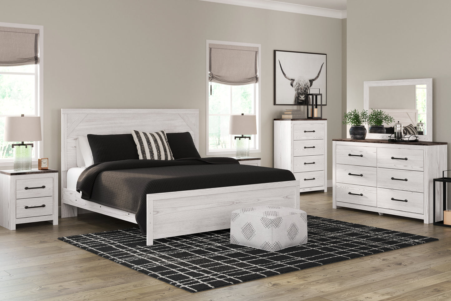 Gerridan King Panel Bed, Dresser, Chest and 2 Nightstands