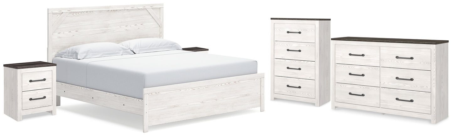 Gerridan King Panel Bed, Dresser, Chest and 2 Nightstands