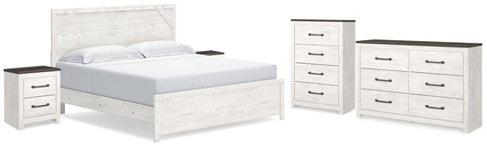 Gerridan King Panel Bed, Dresser, Chest and 2 Nightstands