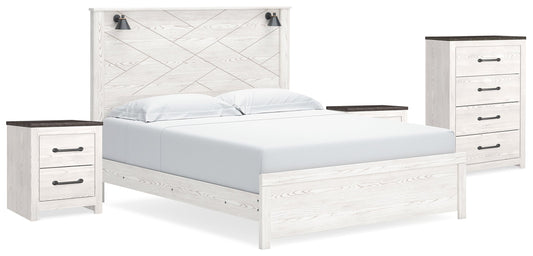 Gerridan King Panel Bed, Chest and 2 Nightstands