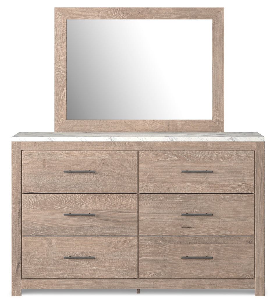 Senniberg Queen Panel Bed, Dresser and Mirror