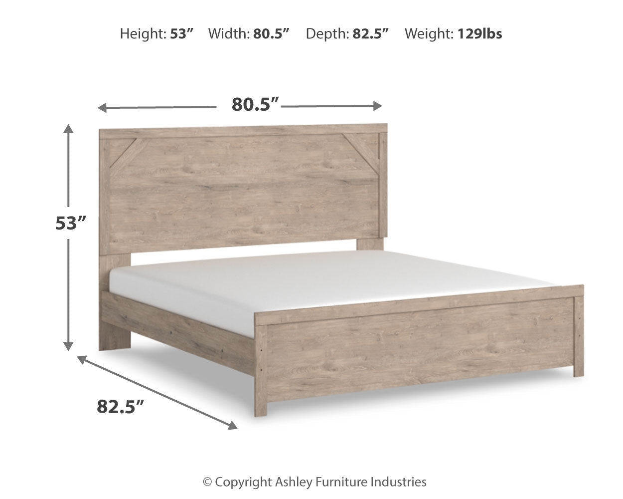 Senniberg King Panel Bed, Dresser, Mirror, and Nightstand